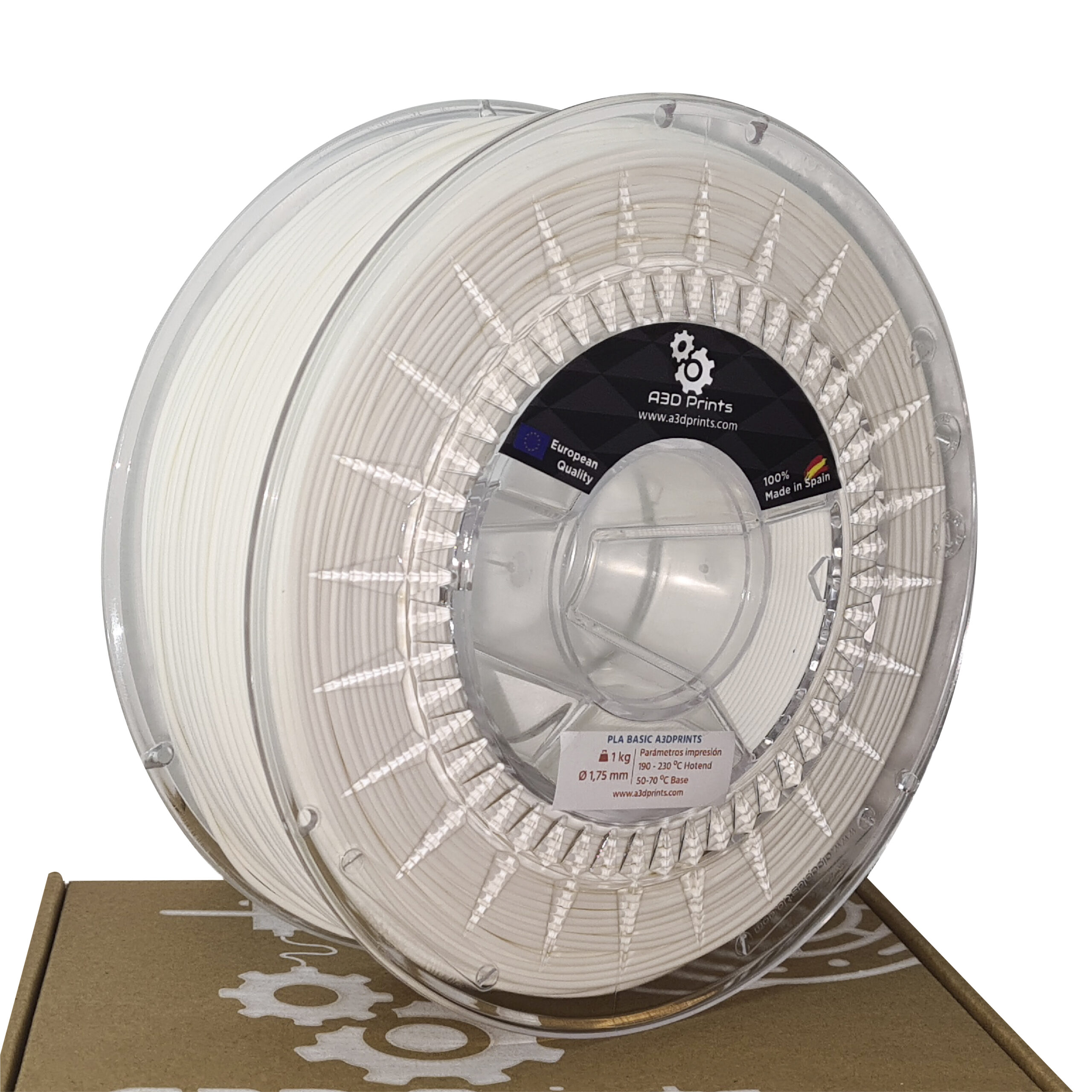 Pack especial 5kg PLA Basic A3Dprints BLANCO